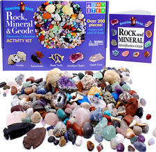 Rock & Mineral Collection Activity Kit - 200 Pc Set with Geodes & Shark Teeth picture