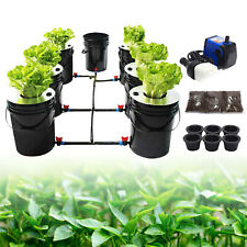 DWC 5 Gallons 6 Buckets Hydroponics Growing System Recirculating Growing Kit US picture