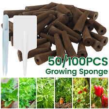 50/100Pcs Grow Sponges for Hydroponics Seed Starter Sponges Kit with 10 he picture