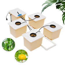 Deep Water Culture DWC Hydroponic Grow System Kit,Set of 5 Round Bucket w/Lid picture