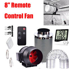 New 8'' Remote Control Fan Inline Grow Tent Ventilation Ducting Carbon Filter US picture