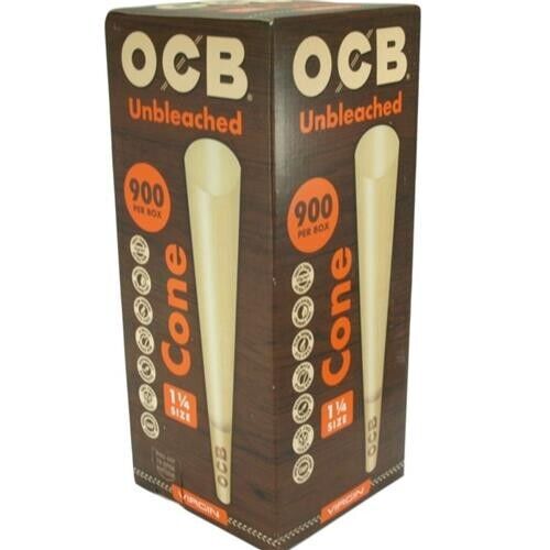 OCB Virgin Unbleached Pre-Rolled Cones (900 Total Cones) 1 ¼ Size