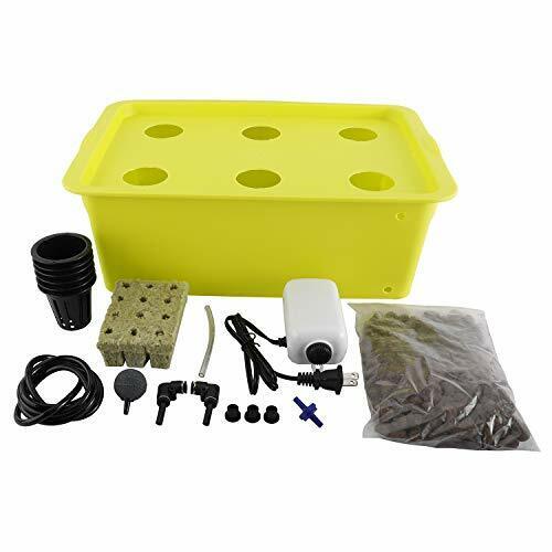 Indoor Hydroponic Grow Kit with Bubble Stone, 8 Plant Sites (Holes) Bucket,Buoy