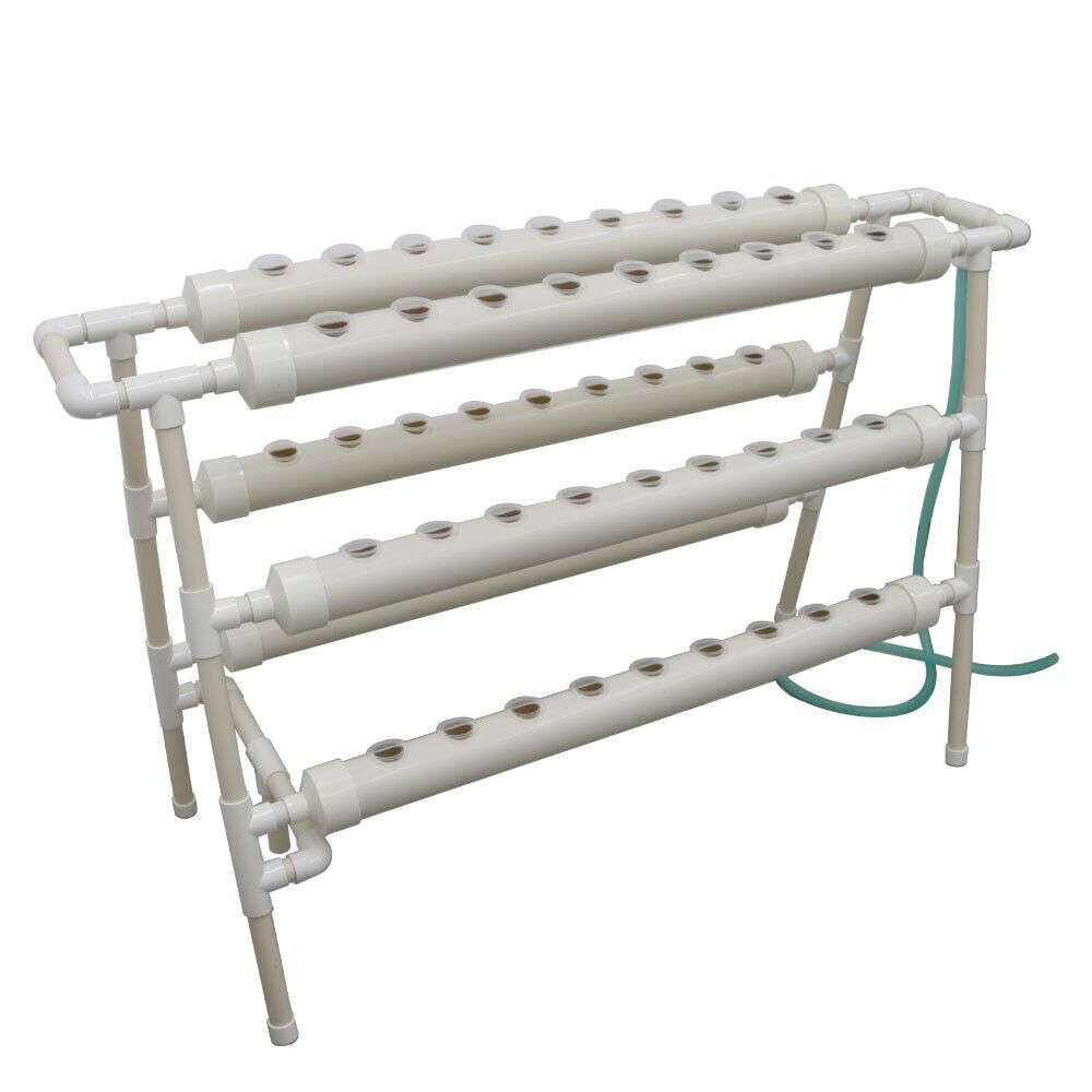 Hydroponic Grow Kit Ladder Double Side 6 Pipe 54 Plant Site Gardening Supplies