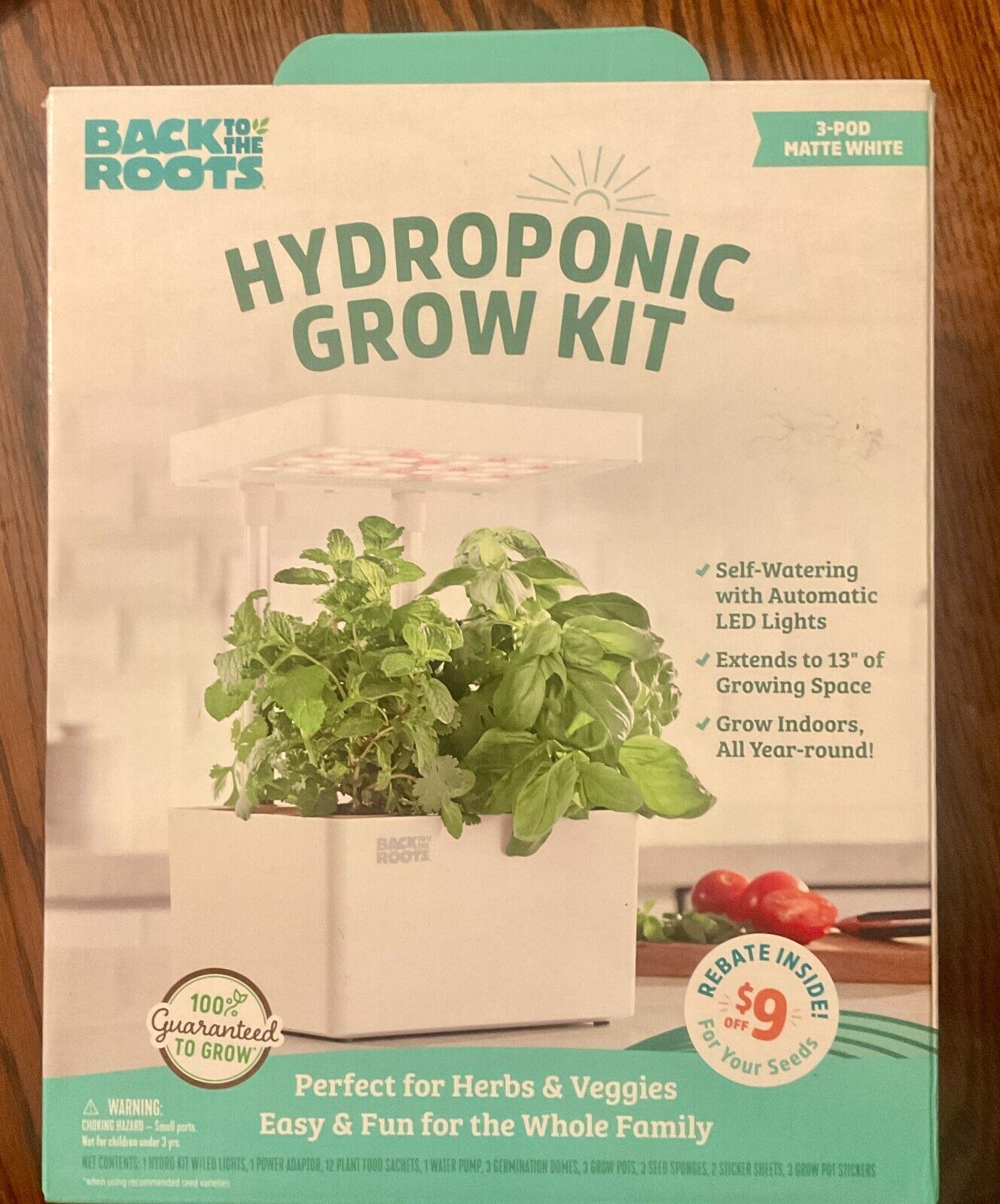 Back to the Roots Hydroponic Grow Kit, Indoor Garden, Seed Rebate, NIB