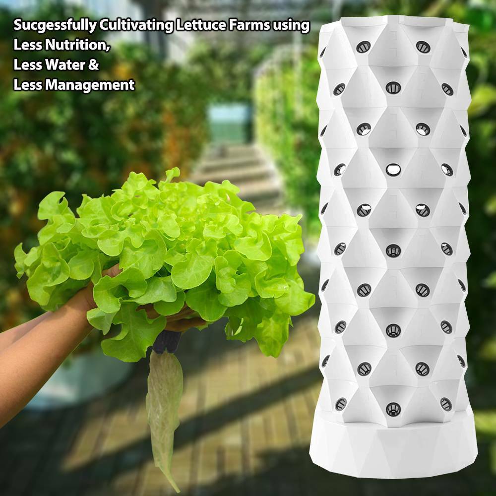 80 Pots Vertical Hydroponics Tower Set Hydroponic Growing System Garden Grow Kit