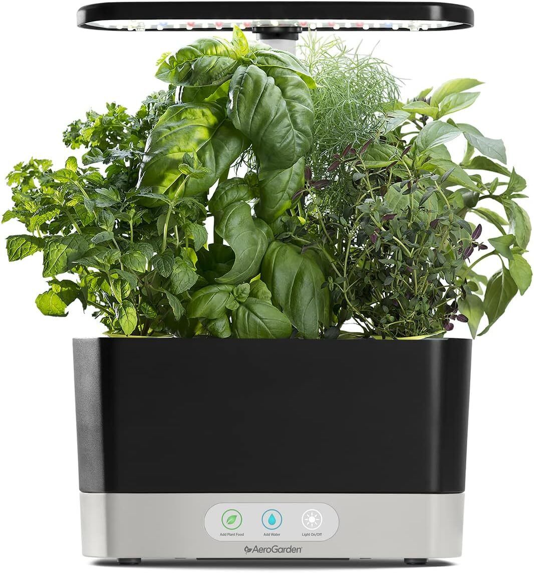 Harvest Indoor Garden Hydroponic System with LED Grow Light Herb Kit,6Pods,Black