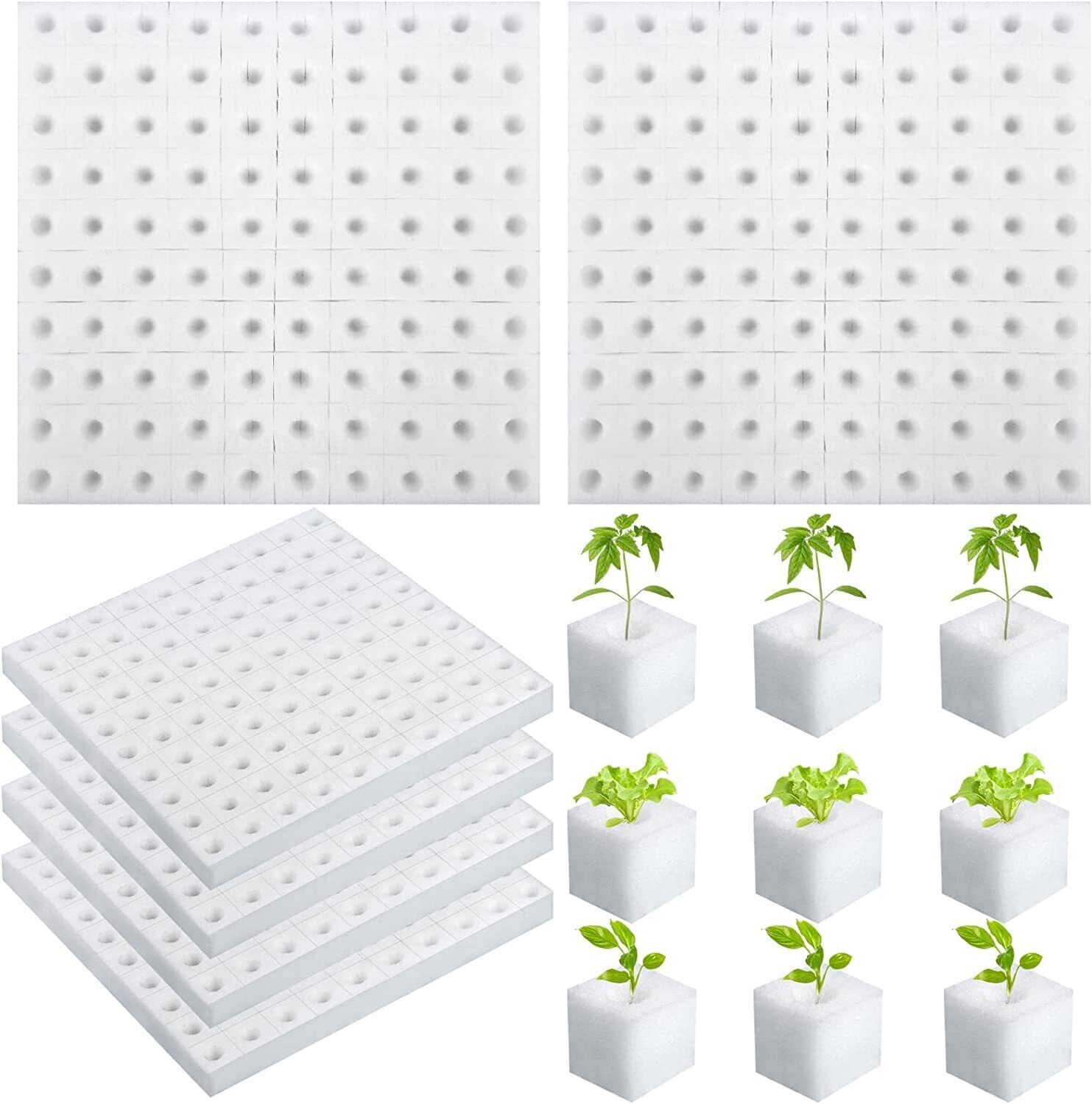 600 Pcs Hydroponic Sponges Planting Gardening Tool Soilless Cultivation Seedl...
