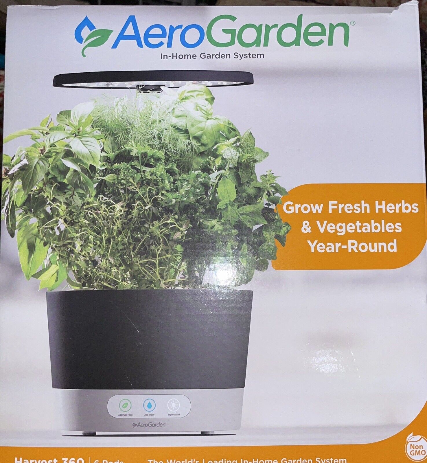 AeroGarden Harvest 360 Indoor Garden Hydroponic System with Pods And Food NEW