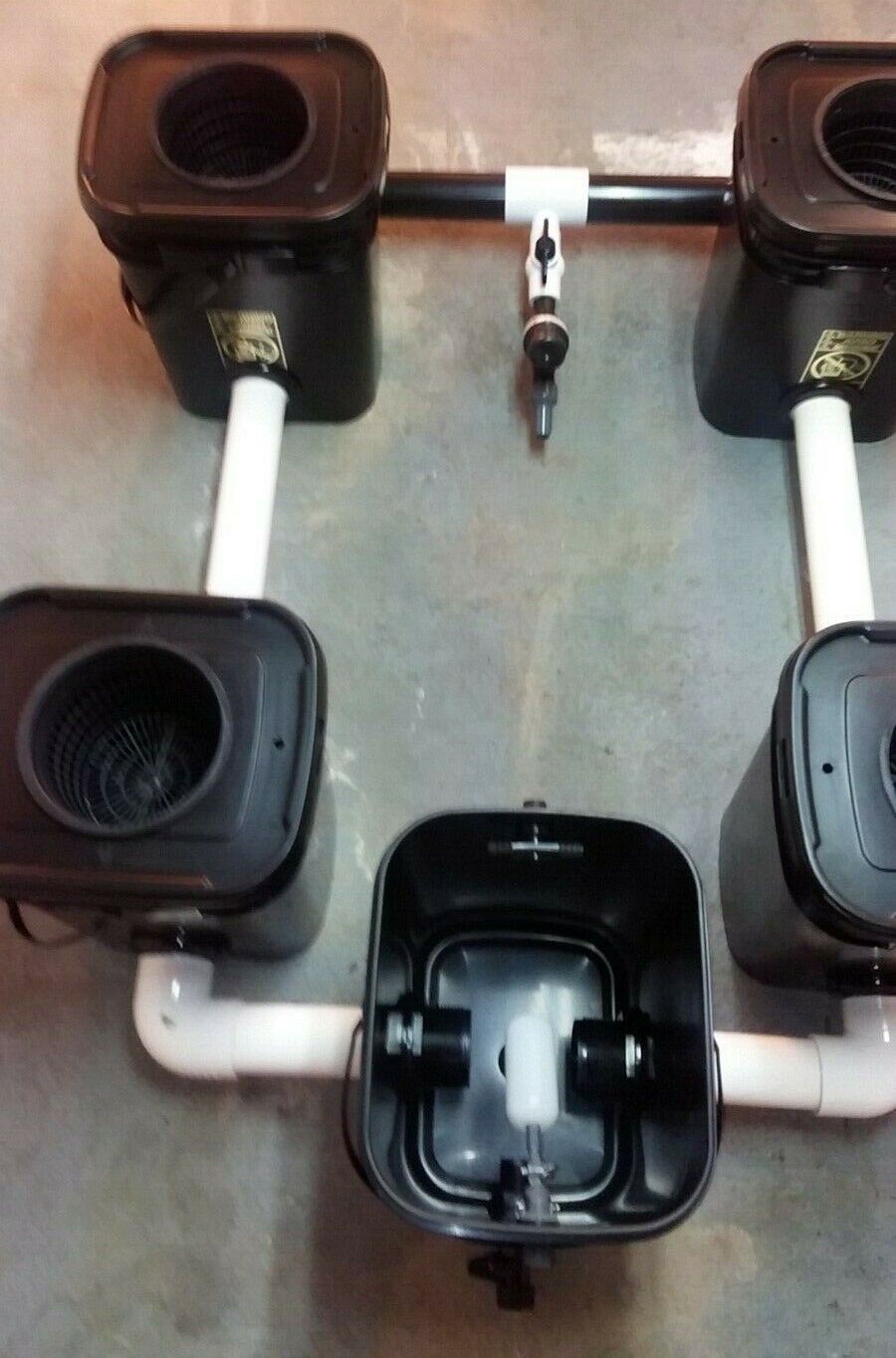 Rdwc Hydroponics System Custom Made 4 Pot 5.3 Gallon Bucket Sites 