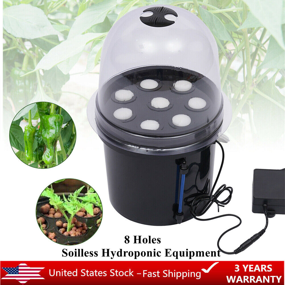 8 Holes Hydroponic Growing System Indoor Herb Garden Starter Kit  Grow System