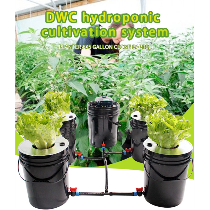 1+4 Bucket 5G DWC Hydroponic Grow System Kit Garden Tool Sets For Plants Growing