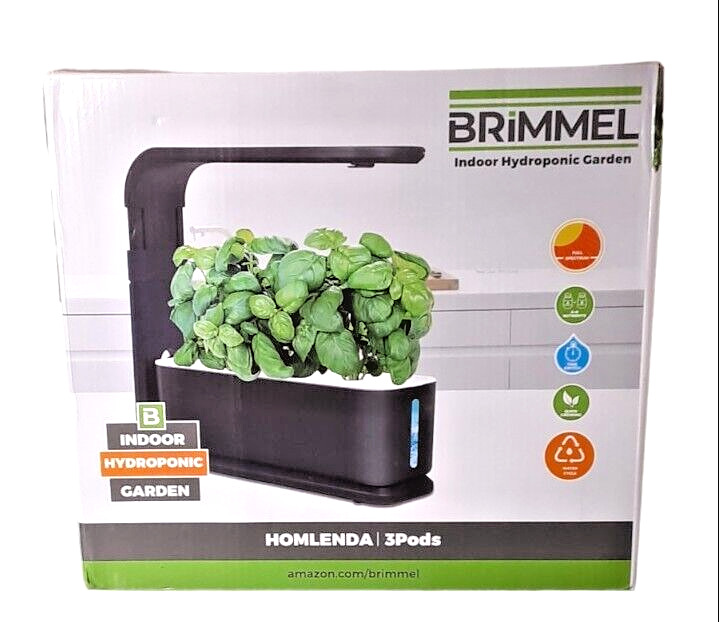 Brimmel Indoor Hydroponic Garden Growing System 3 Pods Full Spectrum LED Lights