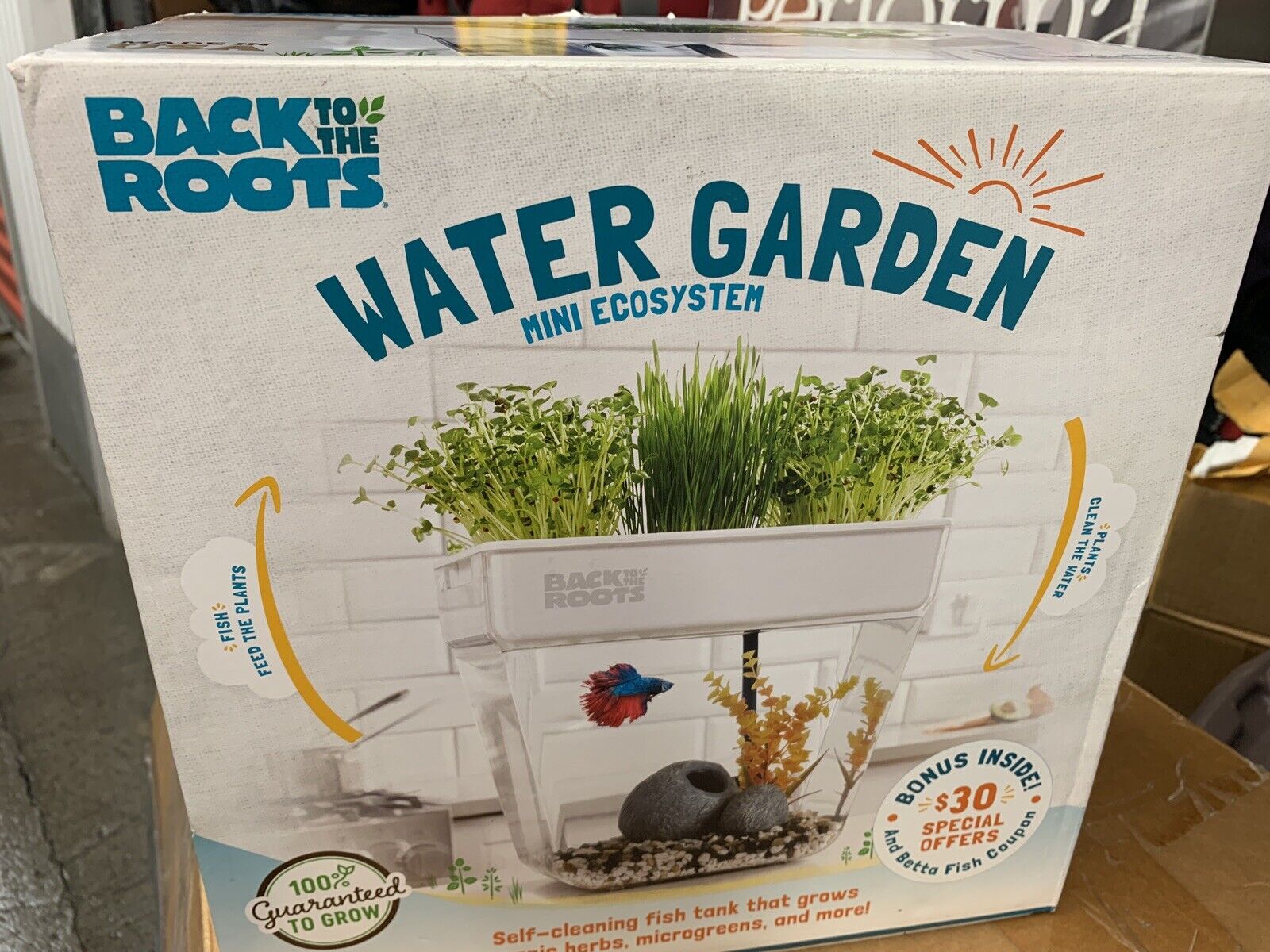 Back To The Roots Water Garden Mini Aquaponic Ecosystem Aquaponics NIB