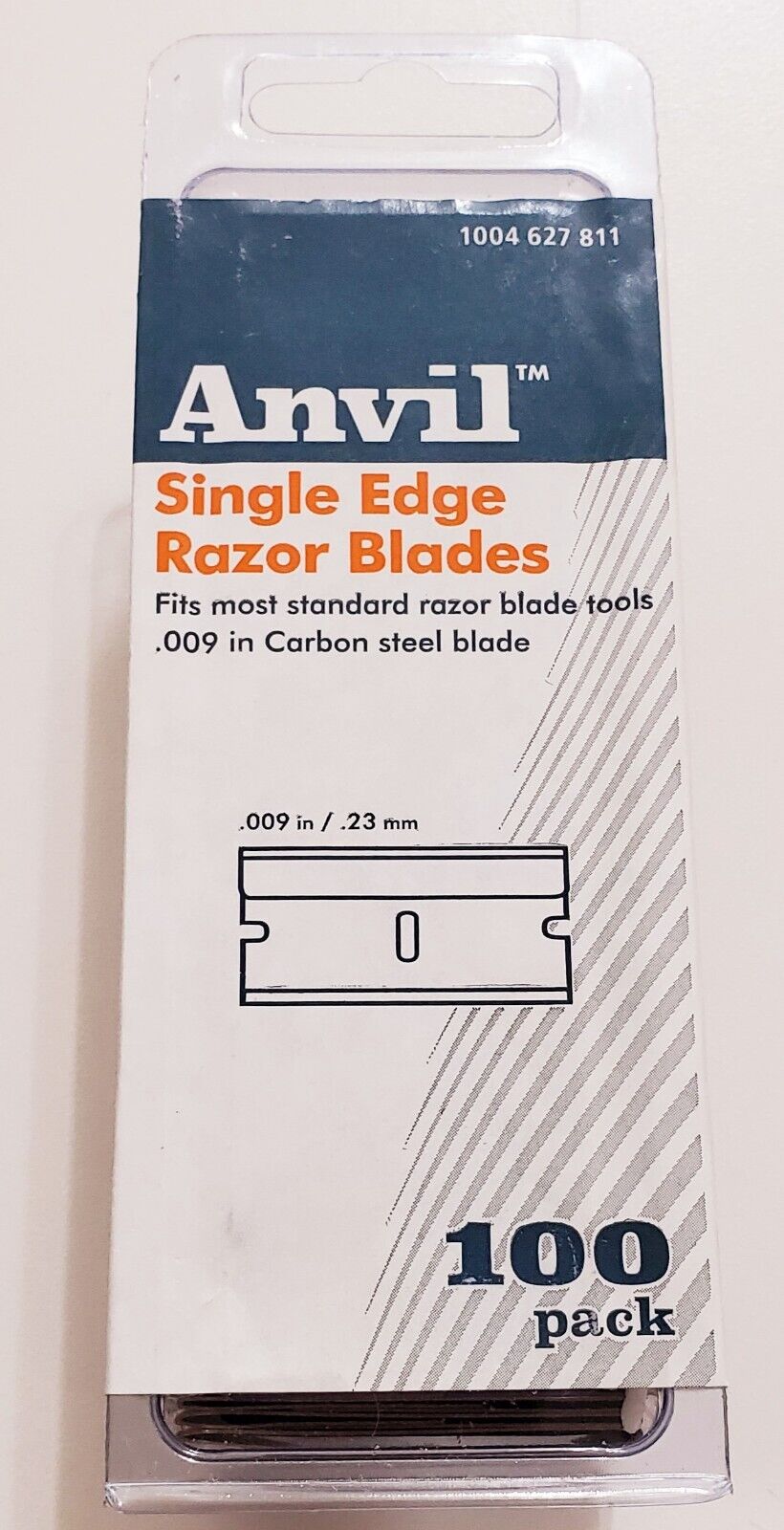 Anvil Single Edge Razor Blades 100pack.009in/.23mm carbon Steel Blade  