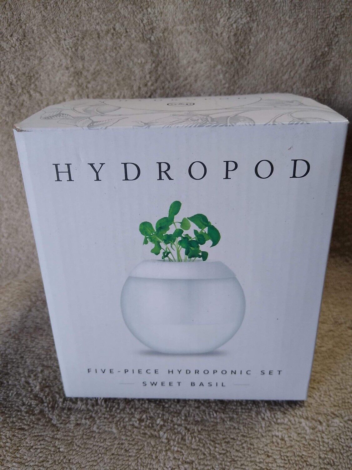 Hydropod Five-Piece Hydroponic Set - Sweet Basil by W&P Brand New Open Box