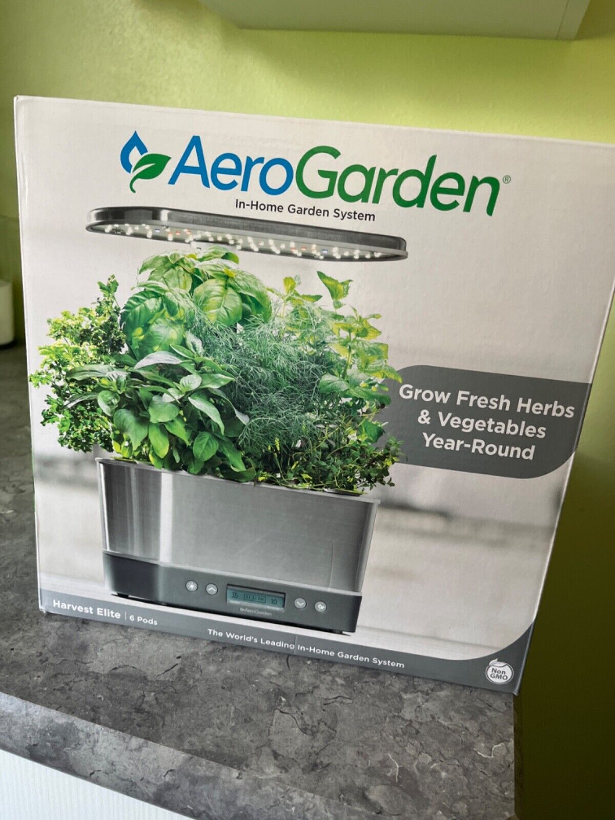 AeroGarden Harvest Elite Stainless Steel-used once-clean-in very good condition 
