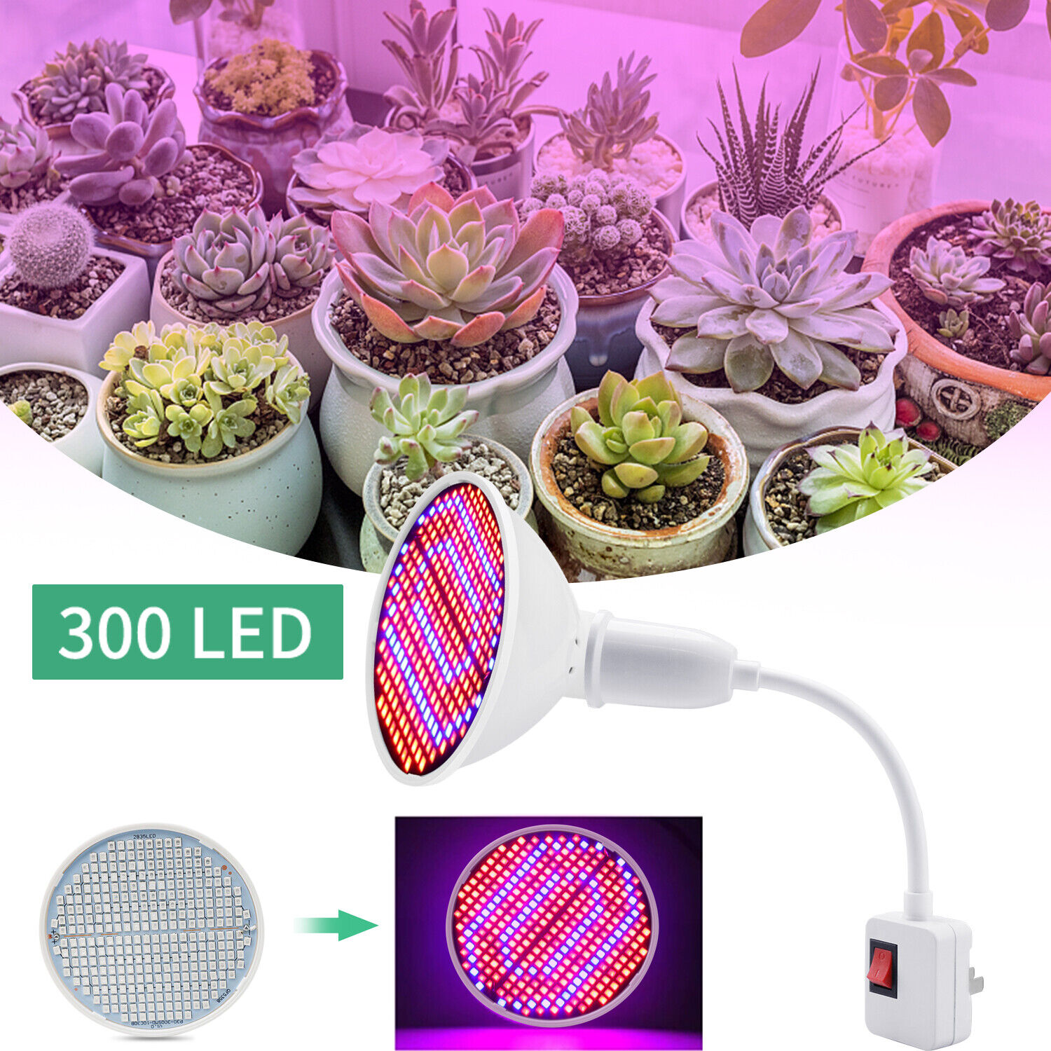 LED Grow Light Bulb Full Spectrum Light for Indoor Plants Flowers Veg Growing US