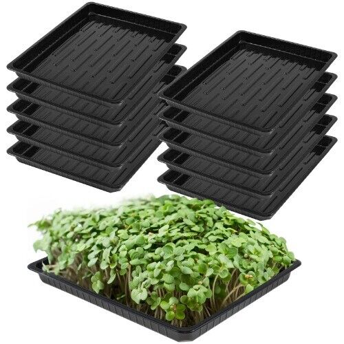 10Pcs Plastic Growing Trays No Holes Seed Trays Garden Potted Trays Hydroponic
