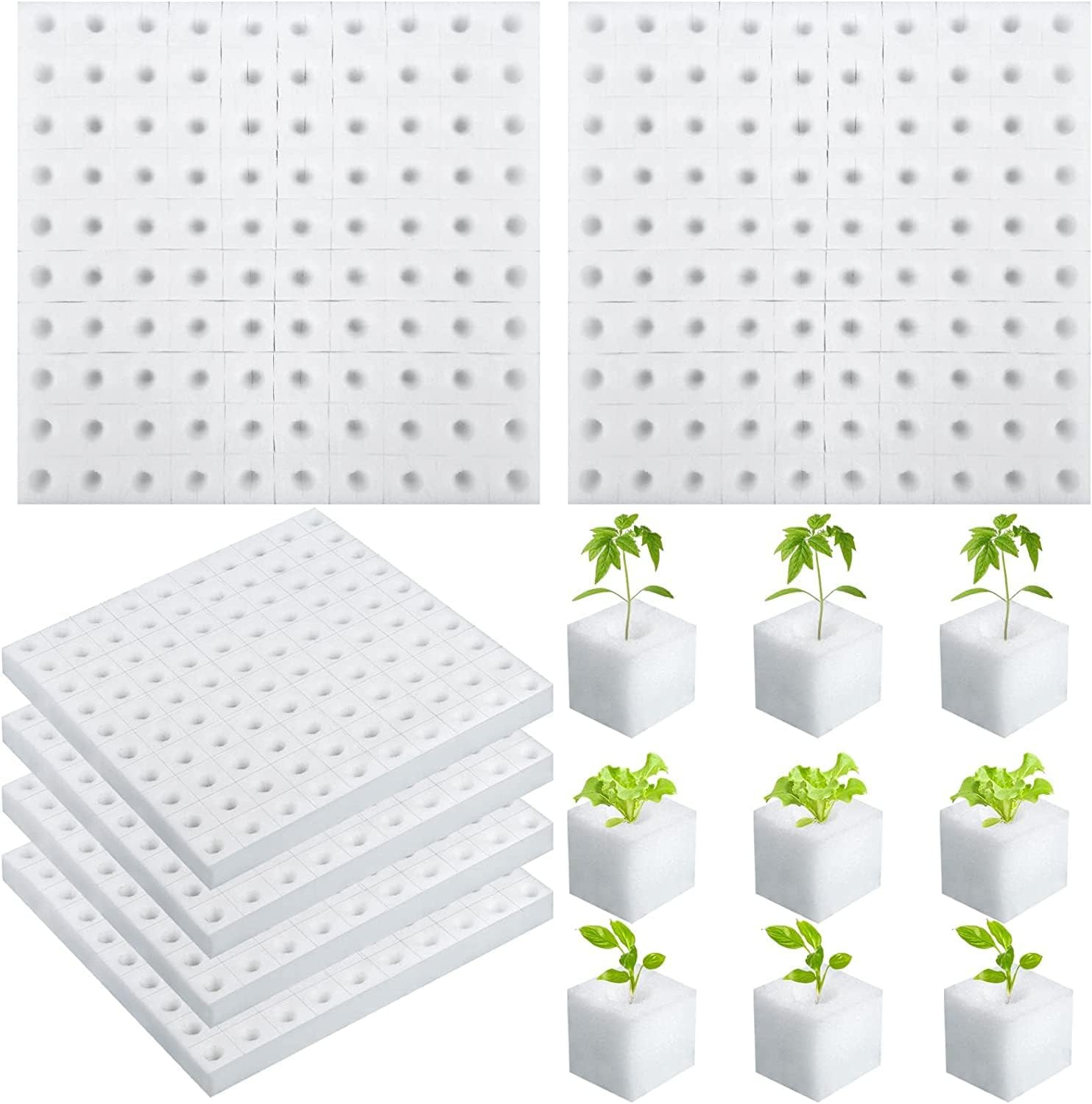 600 Pcs Hydroponic Sponges Planting Gardening Tool Soilless Cultivation Seedling