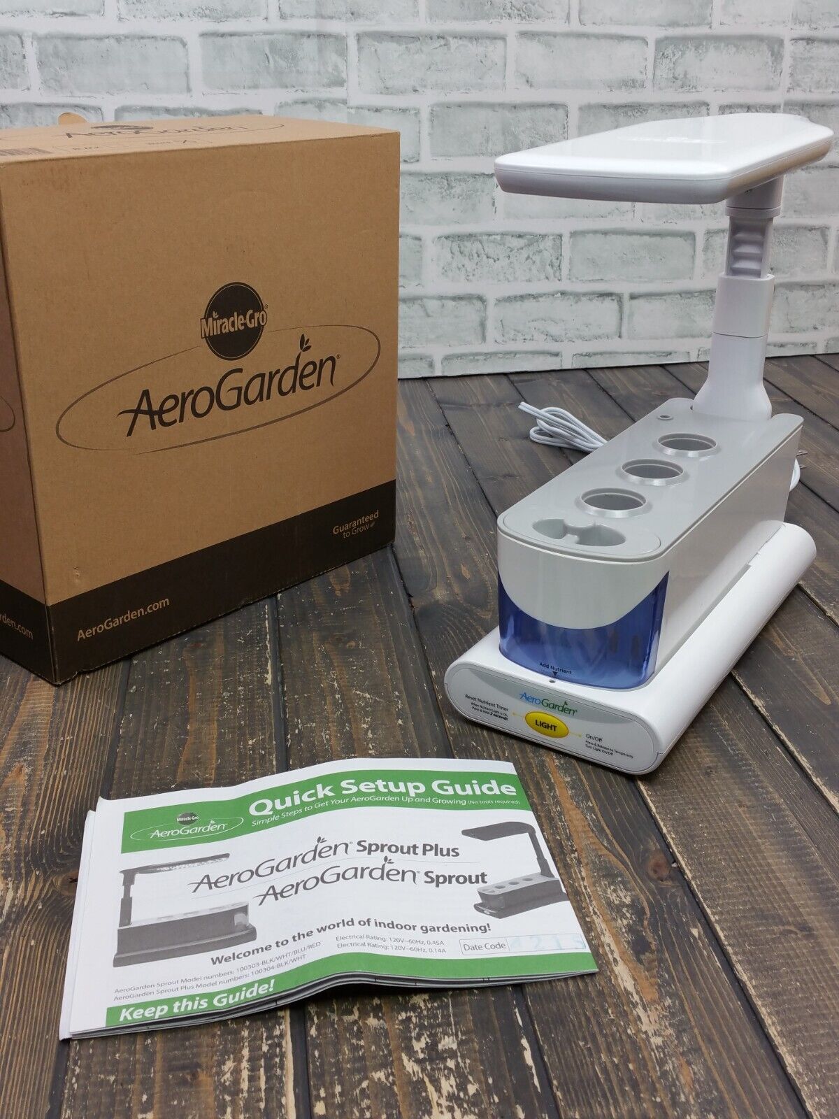 AeroGarden Sprout LED 3-Pod Home Countertop Garden System 100304-WHT Open Box