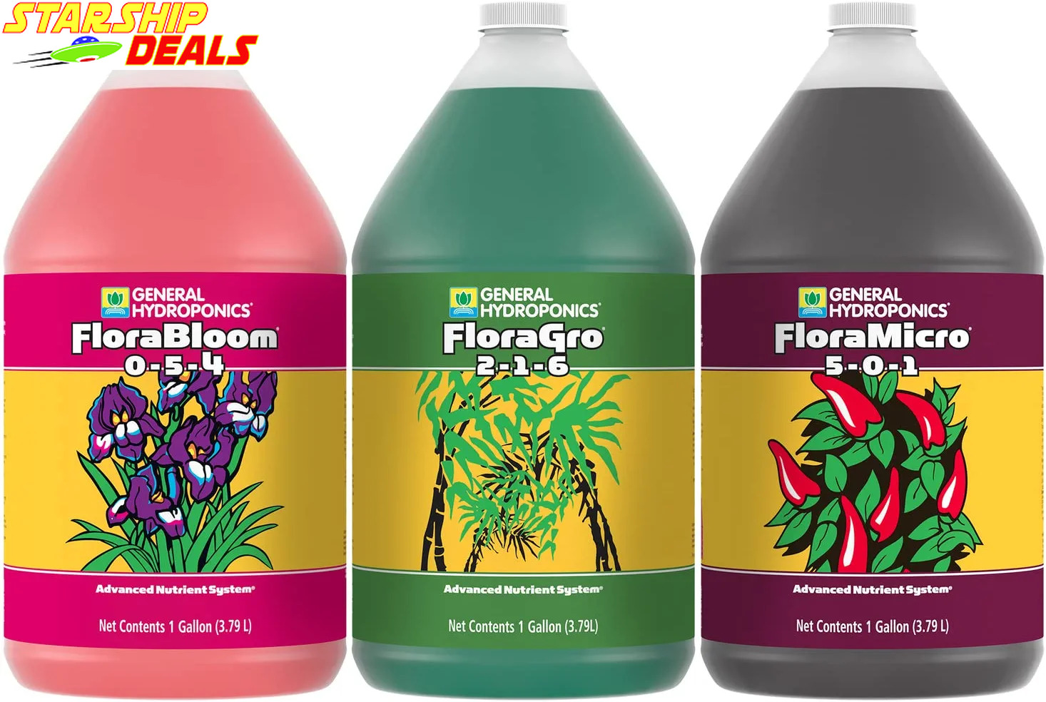 General Hydroponics Floraseries Hydroponic Nutrient Fertilizer System with Flora