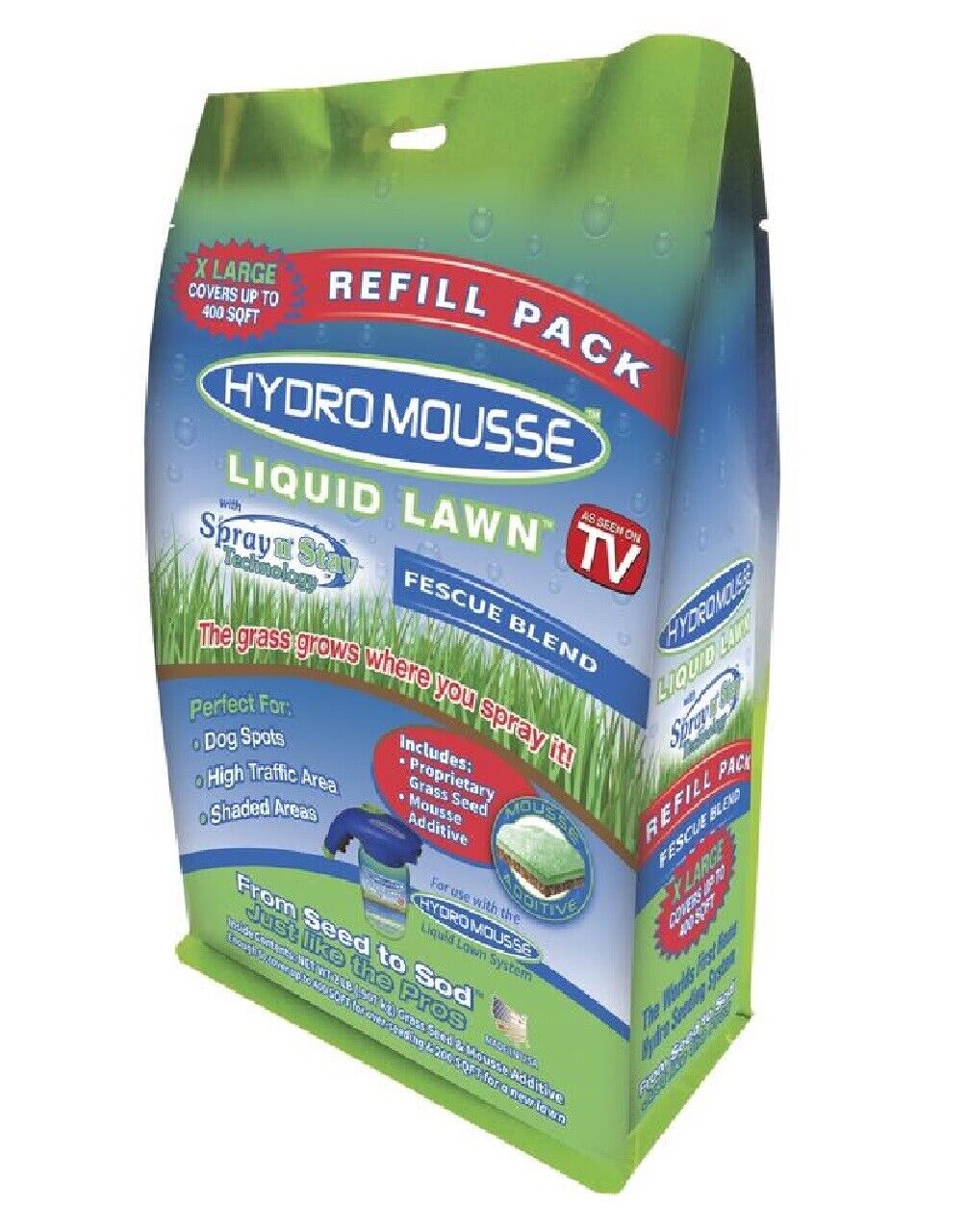 Hydro Mousse 16500-6 Liquid Lawn Full Sun Grass Seed, 2 Lbs