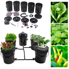 Set of 5 Deep Water 5 Gallon Culture DWC Hydroponic Grow System Kit Round Bucket picture