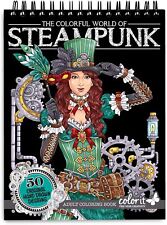 ColorIt Colorful World of Steampunk Adult Coloring Book, 50 Sheet - White picture