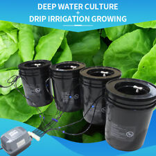 DWC Hydroponic Growing System Kit Deep Water Culture 5 Gal 4 Bucket 10W Air Pump picture