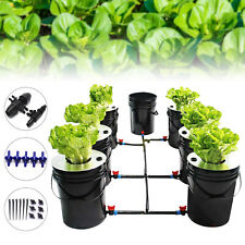 Black DWC Hydroponic Deep Water Culture 5 Gallon 7 Bucket Grow System Kit NEW picture