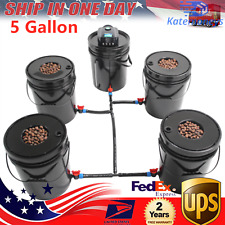 5 Gallon Round Bucket Deep Water Culture DWC Hydroponic Grow System Kit Set of 5 picture