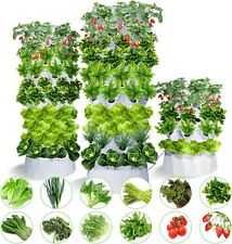 Vertical Hydroponic System Tower Garden Aeroponics Home Grow Kit 10 Layer 80Pots picture