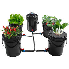 Set of 5 Deep Water Culture DWC Hydroponic Grow System Kit,5 Gallon Round Bucket picture