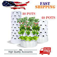 Aeroponics Growing Kit 40/80 Pots Vertical Hydroponics Garden Tower Grow System picture