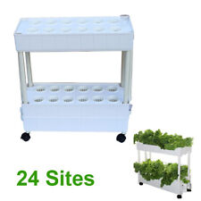Movable Hydroponic Grow Kit 24 Plant Sites 2 Layers Square Tube Dia 2.5