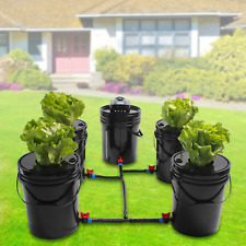 5PCS Deep Water Culture DWC Hydroponic Grow System Kit 5 Gallon Round Bucket picture